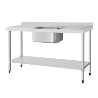 Commercial Single Sink with Double Drainer | Stainless Steel Catering Sink | 1500mm Width | Vogue DY826