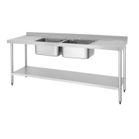 Commercial Double Sink | Stainless Steel Sink with Double Drainer | 2100 x 600mm | Vogue DY829