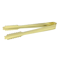 Commercial Ice Tongs | Stainless Steel Gold Plated | 7 Inch Bar Tool | Beaumont DZ789