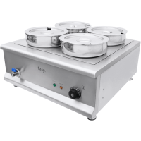 Wet Heat Bain Marie | Food Warmer | 4 Round Pots | Easy EBS4W