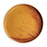 Canvas Flat Round Plate | Sienna Rust Dining Plate | 180mm | Pack of 6 | Olympia FA307