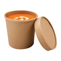 Recyclable Soup Cups | Kraft Microwavable Cups | 350ml/12oz Capacity | Colpac FA369