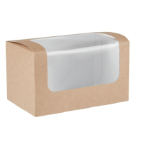 Compostable Sandwich Packs | Kraft Food Container | PLA Window | Colpac FA385