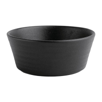 Cavolo Flat Round Bowls | Textured Black Serving Bowls | 143mm | Olympia FD906