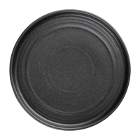 Cavolo Flat Round Plates | Textured Black Dinner Plates | 180mm | Olympia FD908