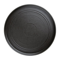 Flat Round Plates | Black Textured Plates | 270mm Cavolo Design | Olympia FD910