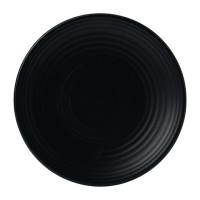 Coupe Plate 203mm | Jet Black Porcelain Plates | Restaurant Tableware | Dudson Evo FE322