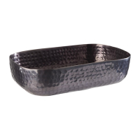Hammered Serving Bowl | Black Metal Bowl | 155 x 230mm | APS FE977