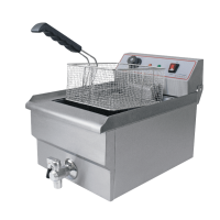 Commercial Electric Fryer | Countertop Deep Fat Fryer | 16L Single Tank with Tap | Modena FT16