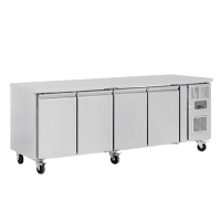 Commercial 4 Door Counter Fridge | Refrigerated Prep Counter | 449 Litre Capacity | Polar G379