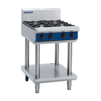 Commercial Gas Cooktop | 4 Open Burners | Natural Gas | 600mm | Blue Seal Evolution G514D-LS/N