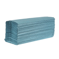 C Fold Hand Towels | Blue Paper Towels | 1-Ply 190 Sheets | Jantex GD832