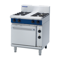 Commercial Electric Static Oven | 4 Burner Gas Range | 750mm | Blue Seal Evolution GE505D/N
