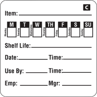 Freezable Day of the Week Labels | Food Rotation Labels | 7 Day Pack | GF049