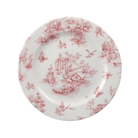 Vintage Print Tea Plates | Churchill Cranberry Toile Plates | 210mm Diameter | Churchill GF612