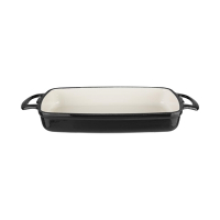 Cast Iron Rectangular Dish | Black Cast Iron Bakeware | 1.8 Litre Capacity | Vogue GH323