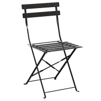 Pavement Style Folding Chairs | Steel Outdoor Chairs | Black Finish | Bolero GH553 (Pack of 2)