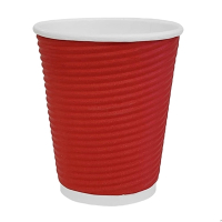 Takeaway Coffee Cups | Ripple Wall Paper Cups | Red 8oz | Fiesta GP424