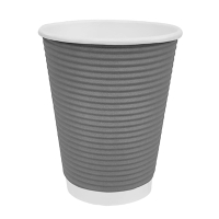 Takeaway Coffee Cups | Ripple Wall Cups | 8oz Charcoal | Fiesta GP430