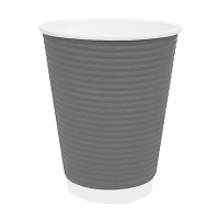 Takeaway Coffee Cups | Ripple Wall Cups | 12oz Charcoal | Fiesta GP431