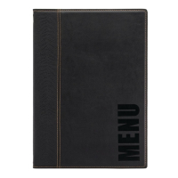 Contemporary Menu Cover | A4 Black Menu Holder | Waterproof Restaurant Display | Securit H713