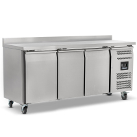 Commercial 3 Door Gastronorm Freezer Counter | Undercounter Freezer | 417L Capacity with Upstand | Blizzard LBC3