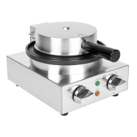 Commercial Belgian Waffle Maker | Round Waffle Iron | Non-Stick Plates | Buffalo HS985