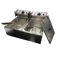 Commercial Twin Tank Countertop Electric Fryer | Deep Fat Fryer | 8+8L Capacity | Modena EF82
