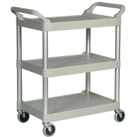 Compact Utility Trolley | Service Cart | 3-Shelf White Trolley | Rubbermaid J837