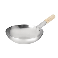 Commercial Mild Steel Wok | Flat Base Wok | 254mm | Vogue K295
