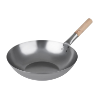 Commercial Flat Base Wok | Carbon Steel Wok | 356mm | Vogue K297