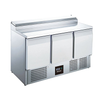 Commercial Gastronorm Prep Counter | 3 Door Refrigerated Prep Unit | 392L Capacity | Raised Collar | Blizzard BCC3EN