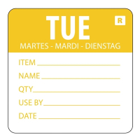 Day of the Week Label | Food Storage Label | Removable Tuesday Label | Vogue L067