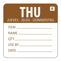 Day of the Week Label | Thursday Label | Removable Color-Coded | Vogue L069