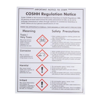 COSHH Regulations Sign | Health and Safety Notice | Wall Mountable | Vogue L903