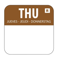 Removable Colour Coded Food Labels | Thursday Food Labels | Day Dot Labels | Vogue L934