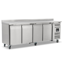 Commercial Gastronorm Freezer Counter | 4 Door Freezer Counter | 553L Capacity with Upstand | Blizzard LBC4