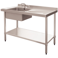 Commercial Single Bowl Catering Sink | Stainless Steel Sink Unit | 1000x600x850mm | Right Draining Board | Modena M901-Ga