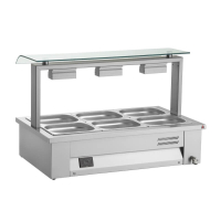 Commercial Countertop Bain Marie | 3x GN 1/1 Hot Food Display | Electric Wet Heat | Inomak MEV610