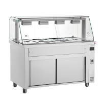 Commercial Bain Marie with Glass Display | Hot Food Warmer | 5x GN 1/1 Capacity | Inomak MFV718