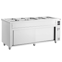 Commercial Bain Marie | Heated Base | 4x Gastronorm 1/1 Capacity | Inomak MHV714
