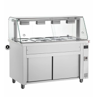 Commercial Bain Marie with Glass Display | 3 x Gastronorm 1/1 | Hot Food Display | Inomak MIV711