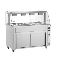 Commercial Bain Marie | Food Warmer with Glass Display | 4x GN 1/1 Capacity | Inomak MIV714