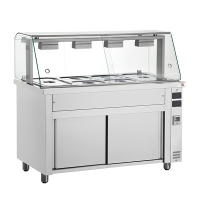 Commercial Bain Marie with Glass Display | Food Warmer | 5 x GN 1/1 Capacity | Inomak MIV718