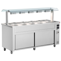 Commercial Bain Marie | Countertop Food Warmer | 4x GN1/1 With Sneeze Guard | Inomak MQV714