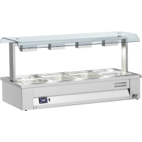 Commercial Countertop Bain Marie | Hot Food Display | 4x GN 1/1 Capacity | Inomak MSV614