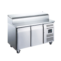 Commercial Prep Counter | Gastronorm 1/1 Refrigerator | 2 Door with Raised Collar | 282L | Blizzard HBC2EN