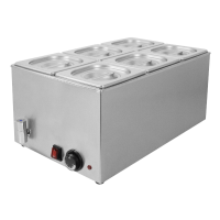 Commercial Wet Heat Bain Marie | 6 x GN 1/6 150mm | Food Warmer with Pans | Modena TBM6X6