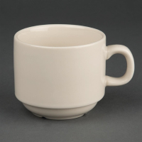 Stacking Tea Cups | Porcelain Tea Cups | 206ml/7.5oz Capacity | Ivory | Olympia U106