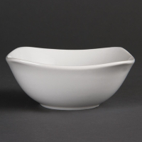 White Porcelain Bowl | Rounded Square Bowl | 140mm Whiteware | Olympia U173